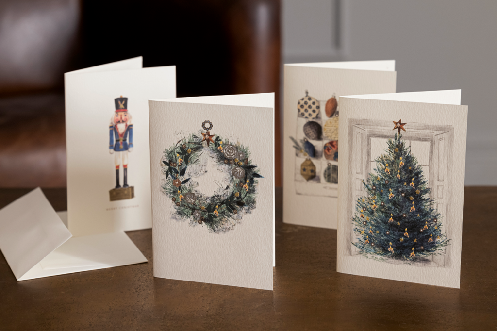 Weihnachtsgruesse - bestickte Glckwunschkarten